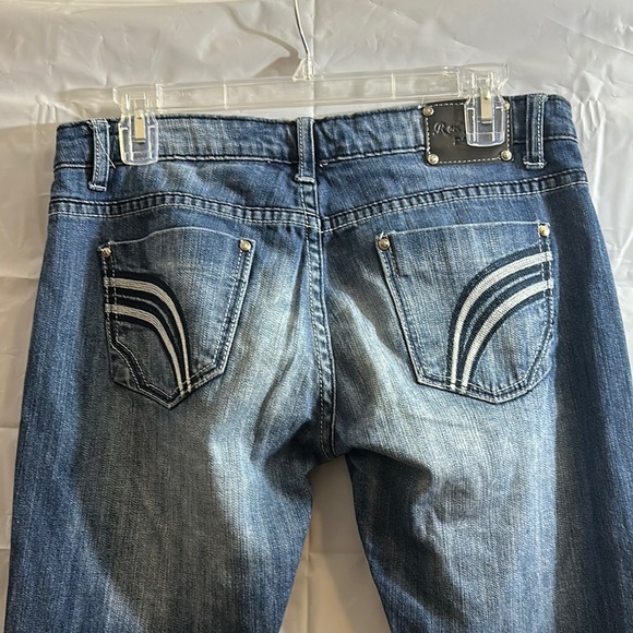 Red Rivet Blue Flare Jeans - Picture 4 of 5